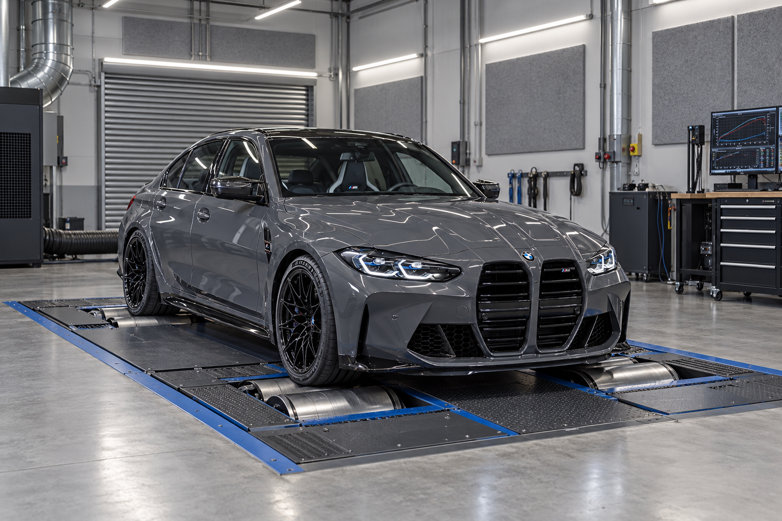 Sõiduautode chiptuning – auto dünostendis